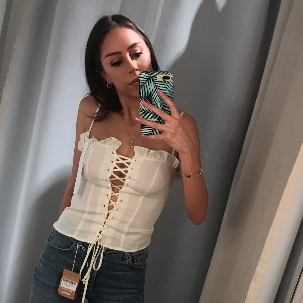 Reformation Off-White Corset Top